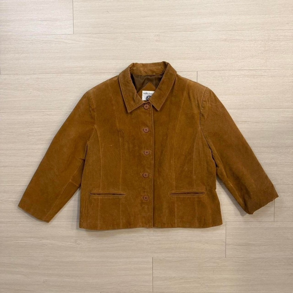 Kathy Ireland Vintage Leather Brown Jacket Womens Size XL
